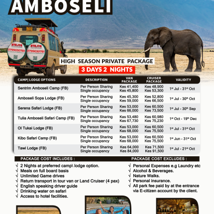 Amboseli safari tours