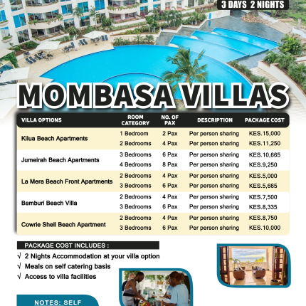 Mombasa holiday packages from Nairobi