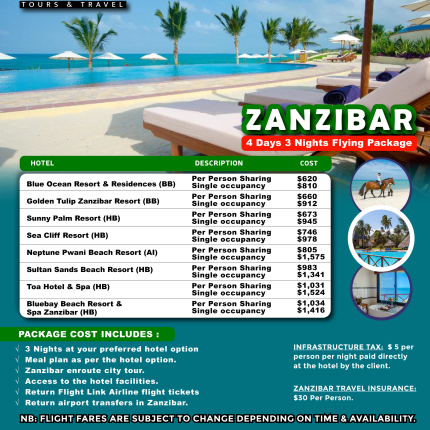 Zanzibar holiday packages from Kenya