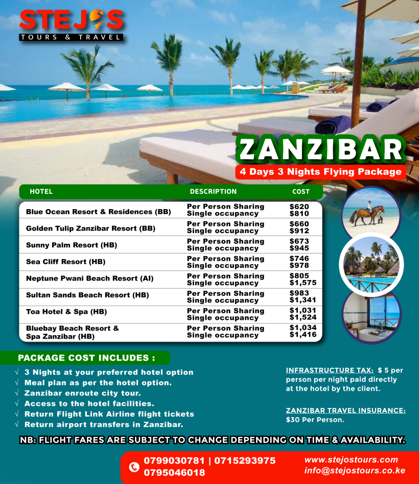 Zanzibar holiday packages from Kenya